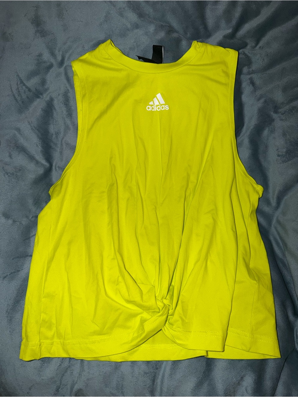 adidas Women’s Bright Yellow Twist-Front Tank Top